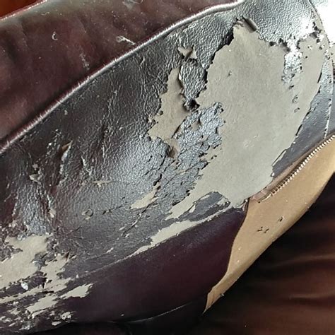 leather flaking or peeling